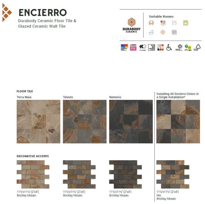 ENCIERRO Ceramic Tile McCurley's Floor Center Concord CA, San